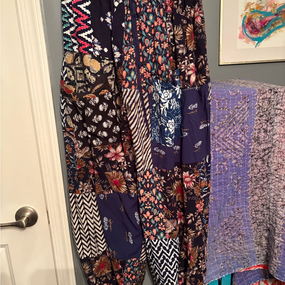 Boho Patchwork Wide Leg Pants - image 1